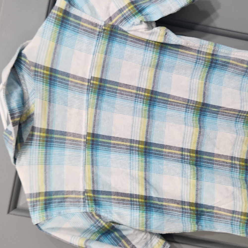 Unionbay Blue Yellow White Plaid Button Down Shirt small - Picture 8 of 15